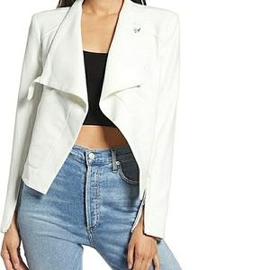 🌱 NWOT BlankNYC Drape Front Jacket W/ Pockets White Sz 0/XS